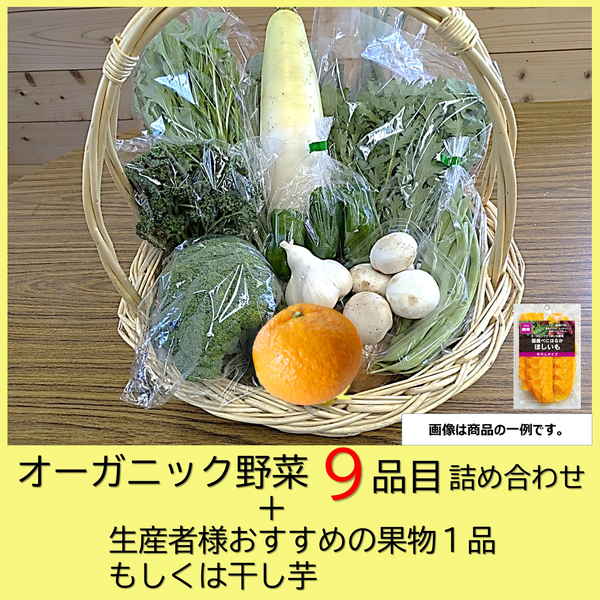 【中四国地方 兵庫県 送料無料】オーガニック野菜 詰め合わせセット D（野菜 9品目＋生産者様おすすめの果物もしくは干し芋） 商品サムネイル